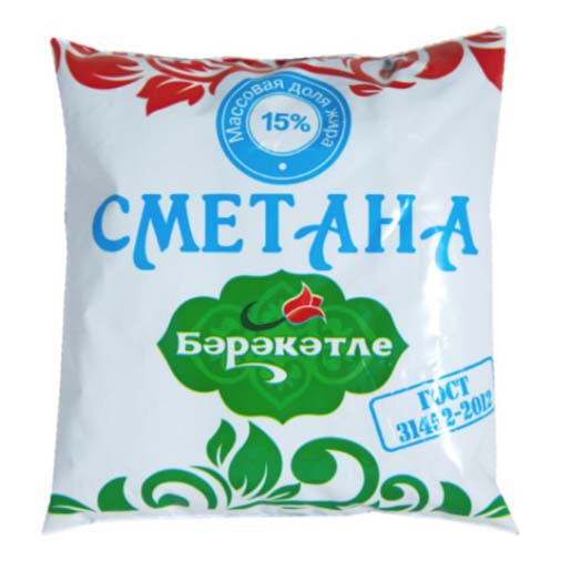 

Сметана Бэрэкэтле 15% 330 г бзмж