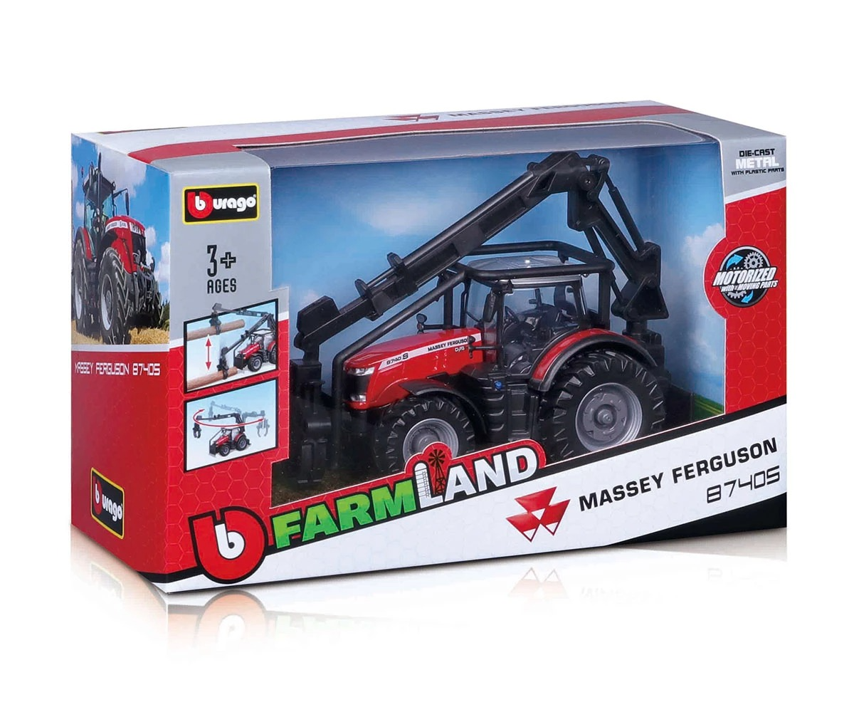 Трактор коллекционный Bburago Massey Ferguson 8740S (18-31680) модель siku трактор massey ferguson 0847