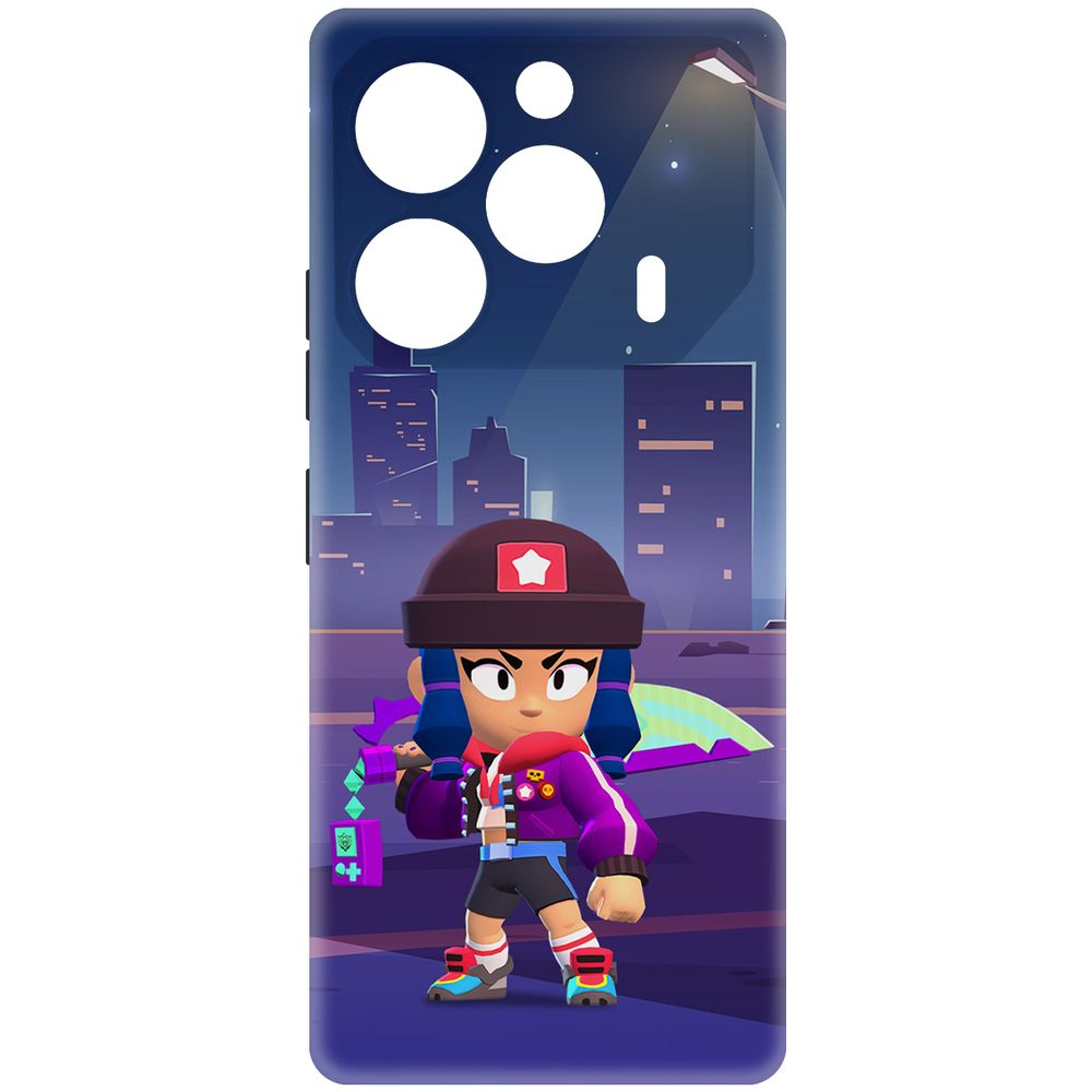 

Чехол-накладка Krutoff Soft Case Brawl Stars - Героиня Биби для TECNO Pova 6 Pro черный