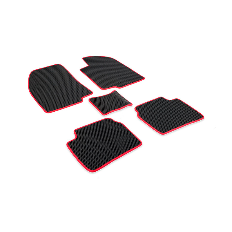 

Комплект ковриков в салон ЭВА CellMat Хонда Фит I, черный-красный, Fit