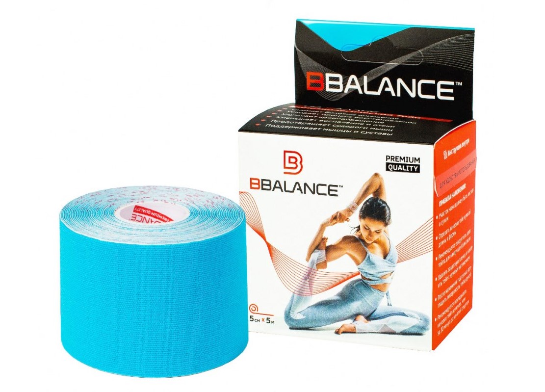 

Кинезиотейп Bbalance BBTape голубой 5376-9097, BBTape