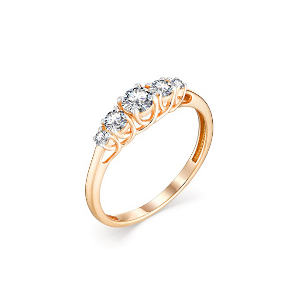 

Кольцо из желтого золота с фианитом р. 16 Яхонт Ювелирный 235599, 235599