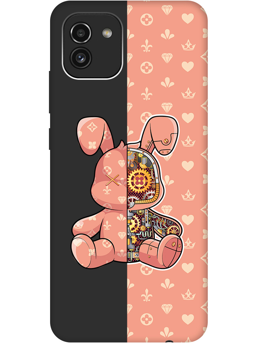 

Силиконовый чехол на Samsung Galaxy A03 с принтом матовый черный 802671, Черный;бежевый;оранжевый, 735001371