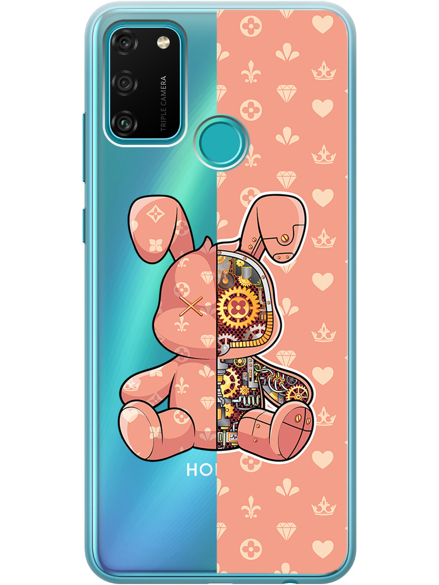 

Силиконовый чехол на Honor 9A с принтом "Персиковый Кролик с механизмом", Прозрачный;бежевый;оранжевый, 722942071