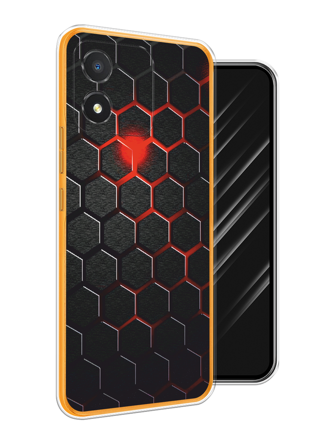 

Чехол Awog на Honor X5 "Фон соты красные", Красный;черный, 6120950-1