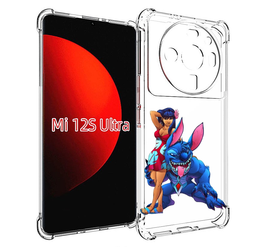 

Чехол MyPads лило и накаченный стич детский для Xiaomi 12S Ultra, Прозрачный, Tocco