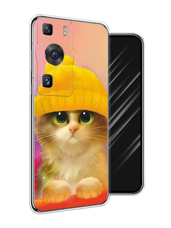 

Чехол Awog на Huawei P60/P60 Pro "Котенок в желтой шапке", Желтый, 6121050-1