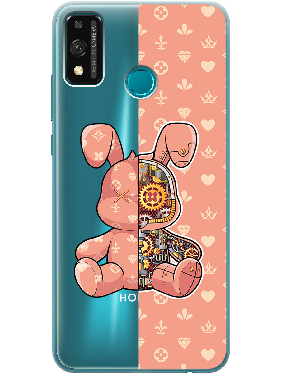 

Силиконовый чехол на Honor 9X Lite с принтом "Персиковый Кролик с механизмом", Прозрачный;бежевый;оранжевый, 723565471