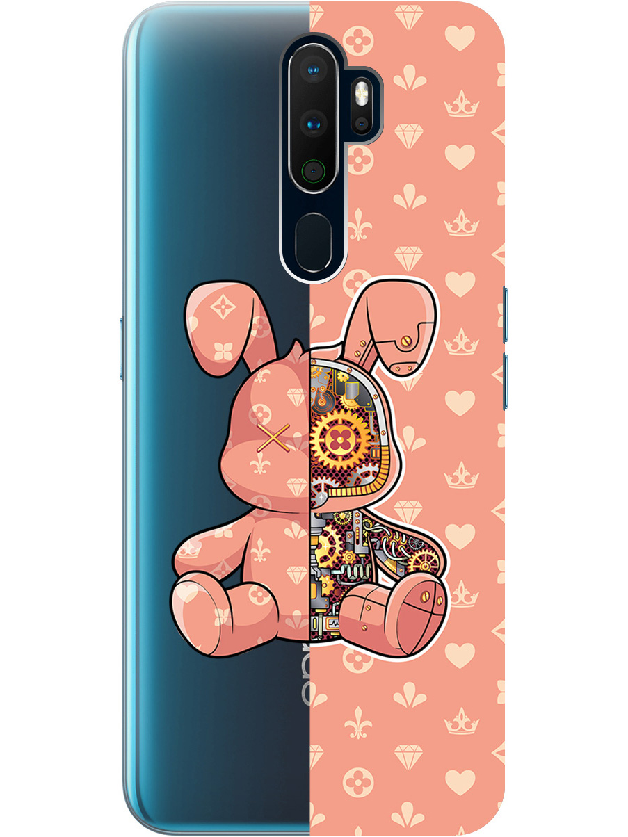 

Силиконовый чехол на Oppo A5 (2020) / A9 (2020) с принтом "Персиковый Кролик с механизмом", Прозрачный;бежевый;оранжевый, 726151371