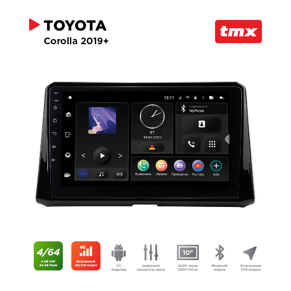 

ШГУ Toyota Corolla 19+ (MAXIMUM Incar TMX-2202-4) Android 10/1280*720, BT, wi-fi, 4G LTE,, TMX-2202-4