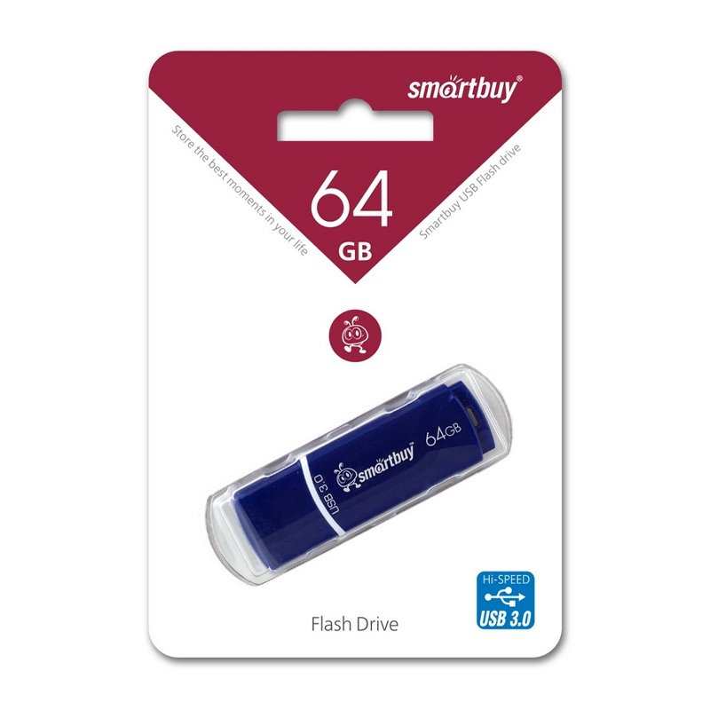 Флешка SmartBuy 64 ГБ (SB64GBCRW-Bl)