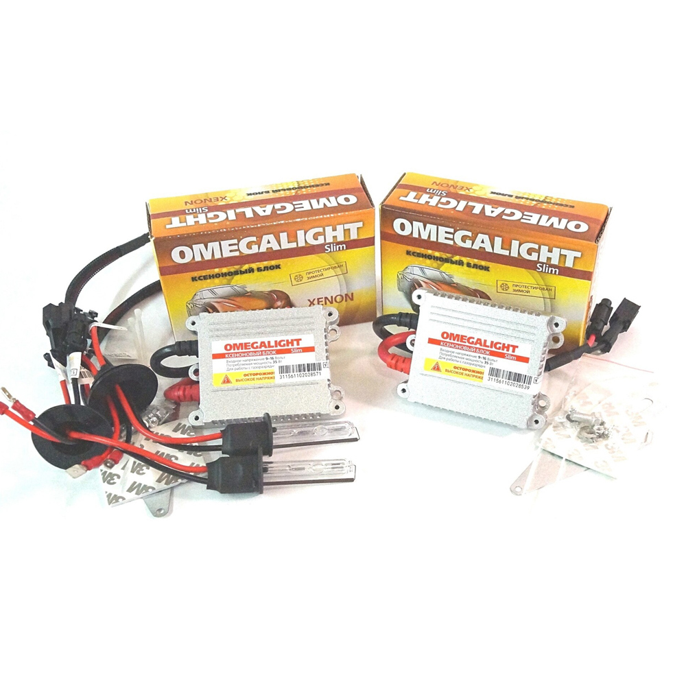 Блоки розжига Omegalight Ксенон Slim HB3 6000K, комплект, 2 ксеноновые лампы