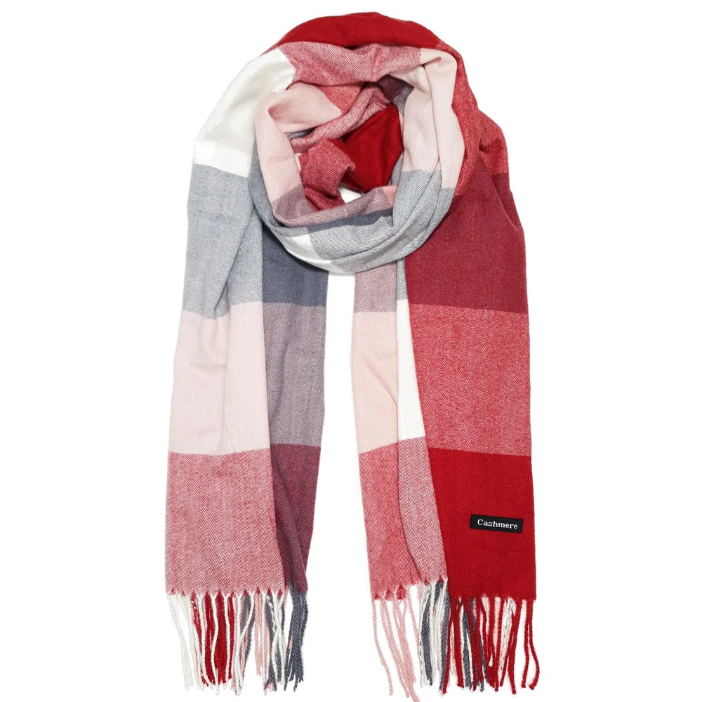 

Палантин женский Cashmere HS611 красный, 110х110 см, HS611