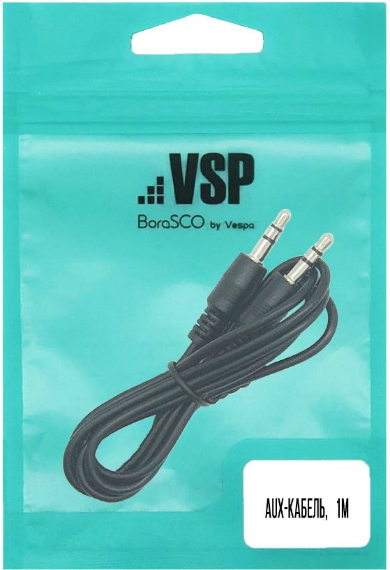 

Кабель BoraSCO (37381) AUX черный 1 м