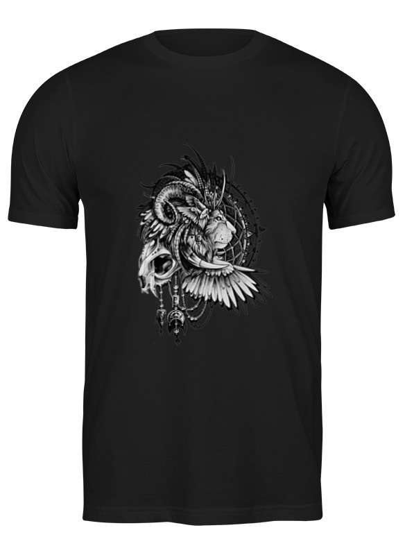 

Футболка мужская Printio Black-white lion черная 2XL, Черный, Black-white lion