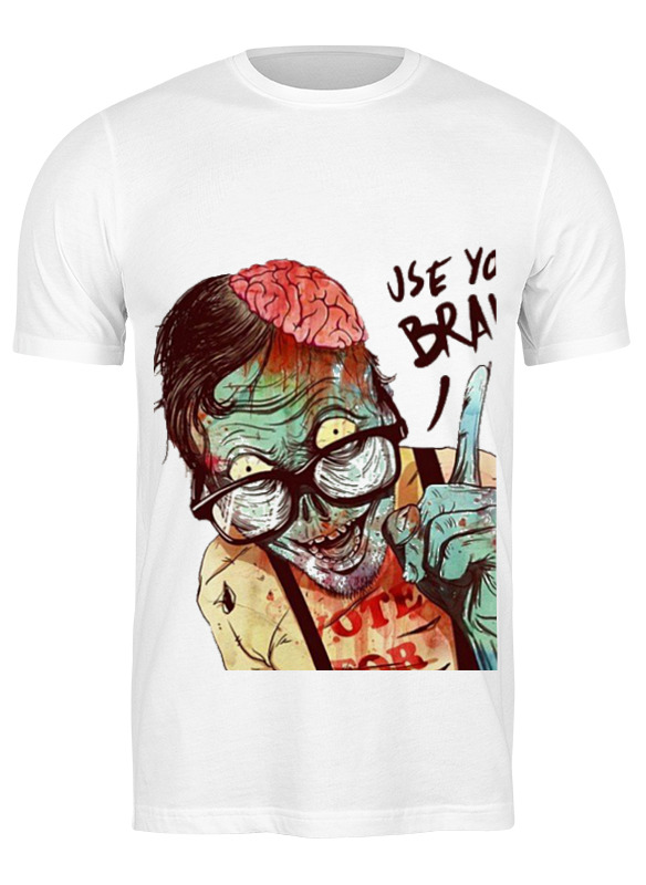 

Футболка мужская Printio Clever zombie белая 2XL, Белый, Clever zombie