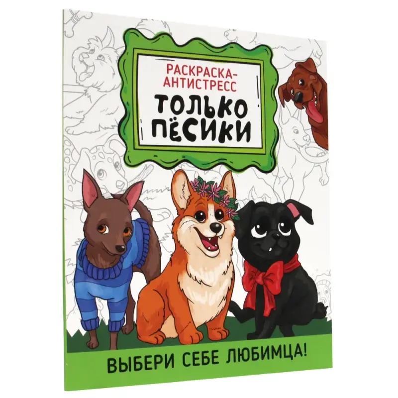 

Раскраска-антистресс Только пёсики, 32 страницы, Раскраска-антистресс