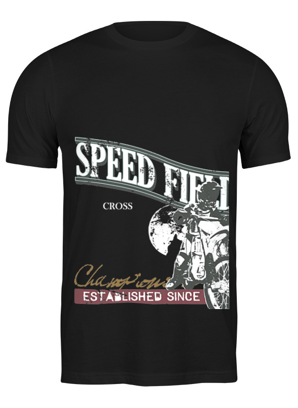 

Футболка мужская Printio Мото...speed fields... черная 2XL, Мото...speed fields...