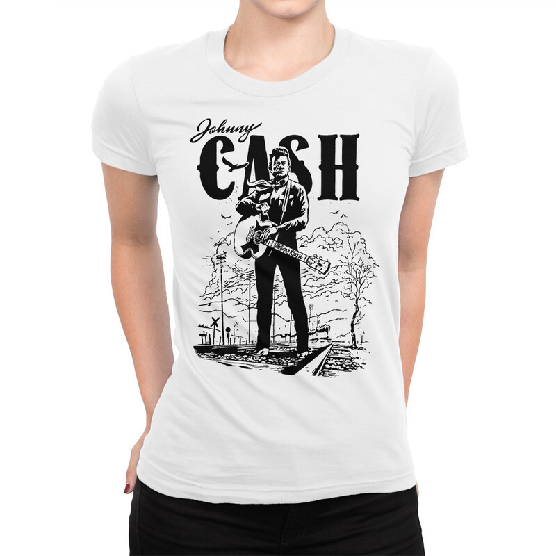 

Футболка женская Dream Shirts Джонни Кэш 999872111 белая M, Джонни Кэш 999872111