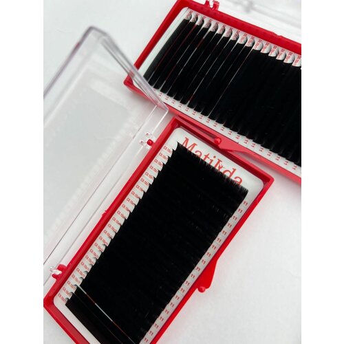 

Ресницы для наращивания Матильда 24 линии изгиб L 10 длина 11 мм, Черный, Matilda L010x11