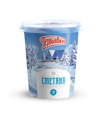 

Сметана Первый вкус 15% 500 г бзмж