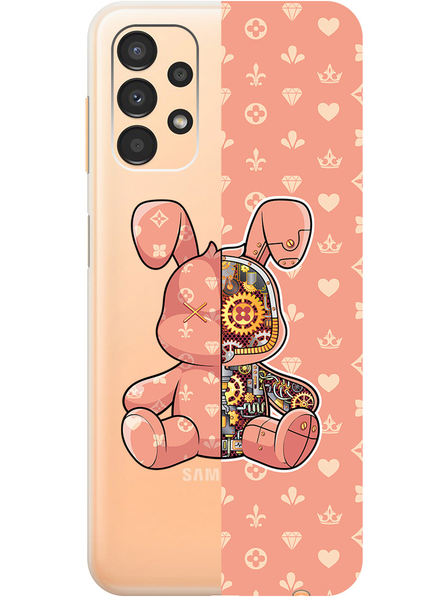 

Силиконовый чехол на Samsung Galaxy A13 4G с принтом "Персиковый Кролик с механизмом", Прозрачный;бежевый;оранжевый, 740132771