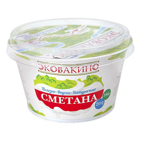 Сметана Эковакино 20% бзмж 180 г