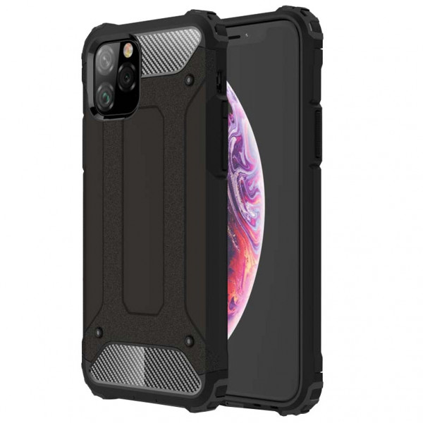 фото Бронированный противоударный tpu+pc чехол immortal для iphone 12 pro max (черный) epik