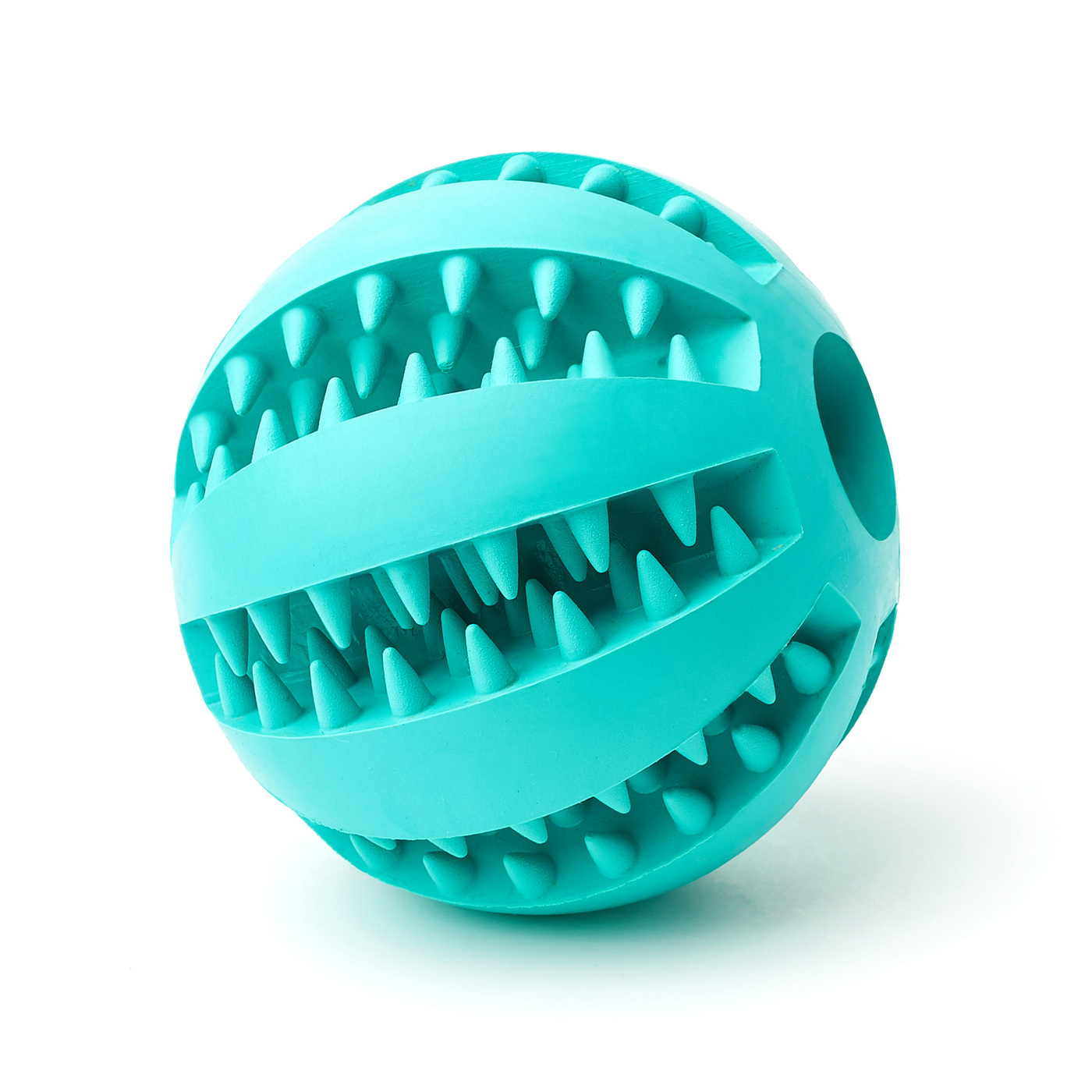 Жевательная игрушка для собак, мяч Чистые Клыки, со вкусом мяты, голубой, диаметр 7 см