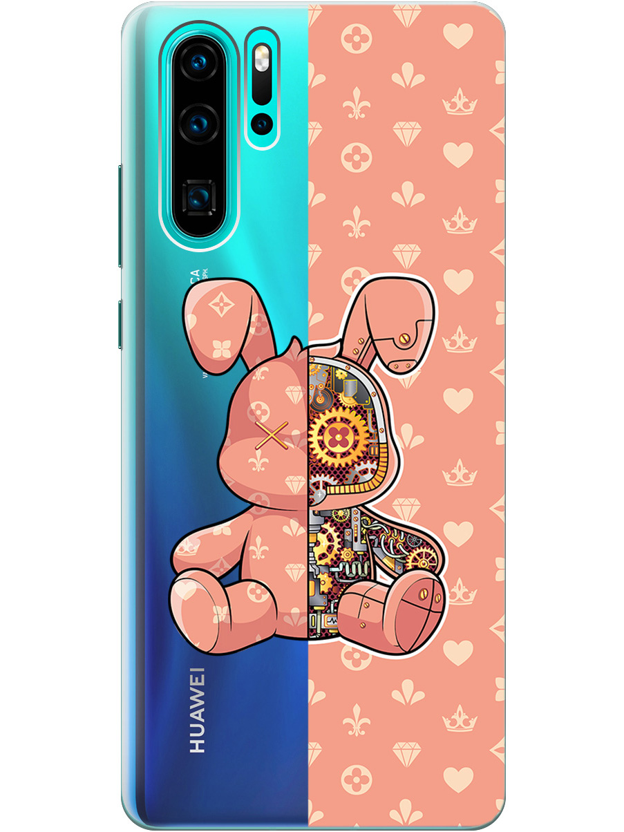 

Силиконовый чехол на Huawei P30 Pro с принтом "Персиковый Кролик с механизмом", Прозрачный;бежевый;оранжевый, 720762471