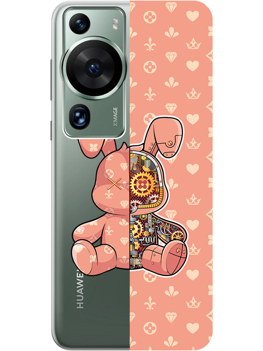 

Силиконовый чехол на Huawei P60 Pro с принтом "Персиковый Кролик с механизмом", Прозрачный;бежевый;оранжевый, 772620871