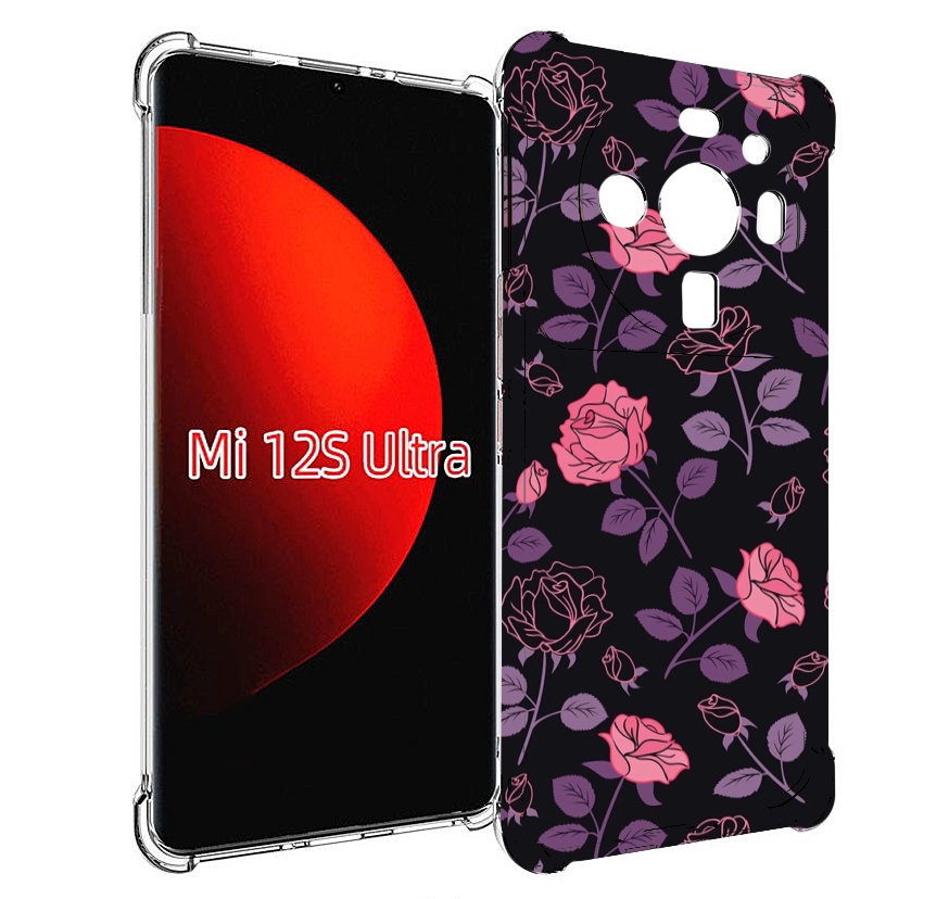 

Чехол MyPads маленькие розочки на черном фоне женский для Xiaomi 12S Ultra, Прозрачный, Tocco