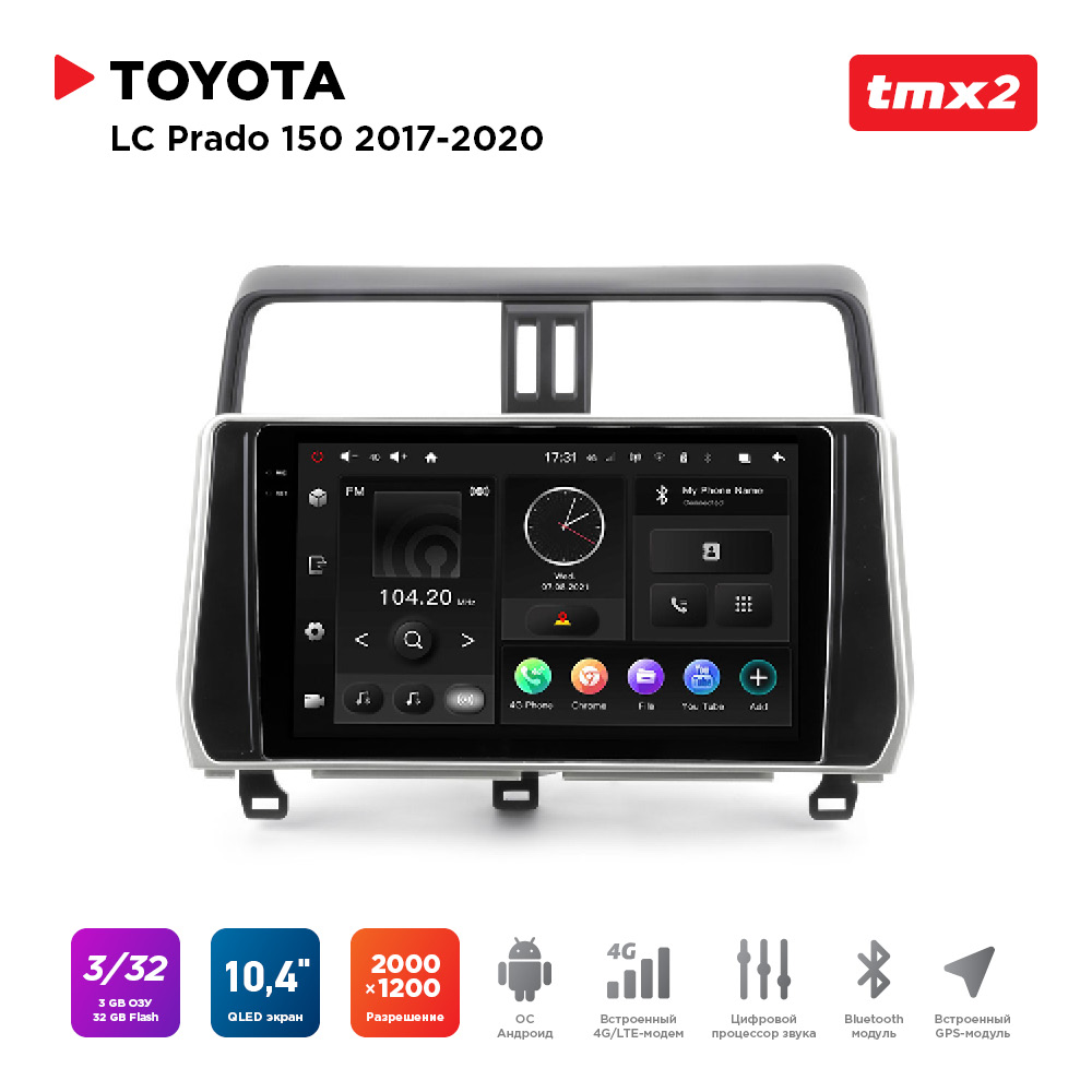 

ШГУ Toyota LC Prado 150 17-20 (MAXIMUM Incar TMX2-2210-3) Android 10/2000*1200, BT, wi-fi,, TMX2-2210-3
