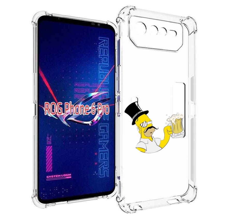 

Чехол MyPads гомер-с-напитком для Asus ROG Phone 6 Pro, Прозрачный, Tocco