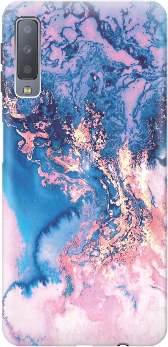 

Силиконовый чехол на Samsung Galaxy A7 (2018) с принтом "Синий мрамор", Голубой, 876