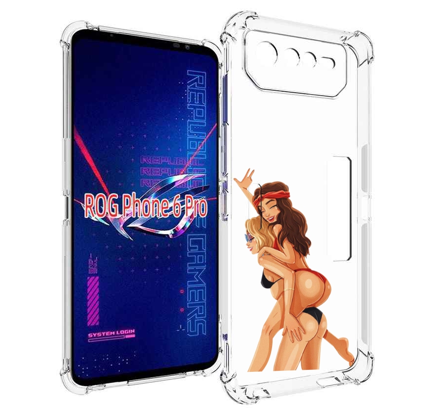 Чехол MyPads две-подружки-в-купальниках женский для Asus ROG Phone 6 Pro