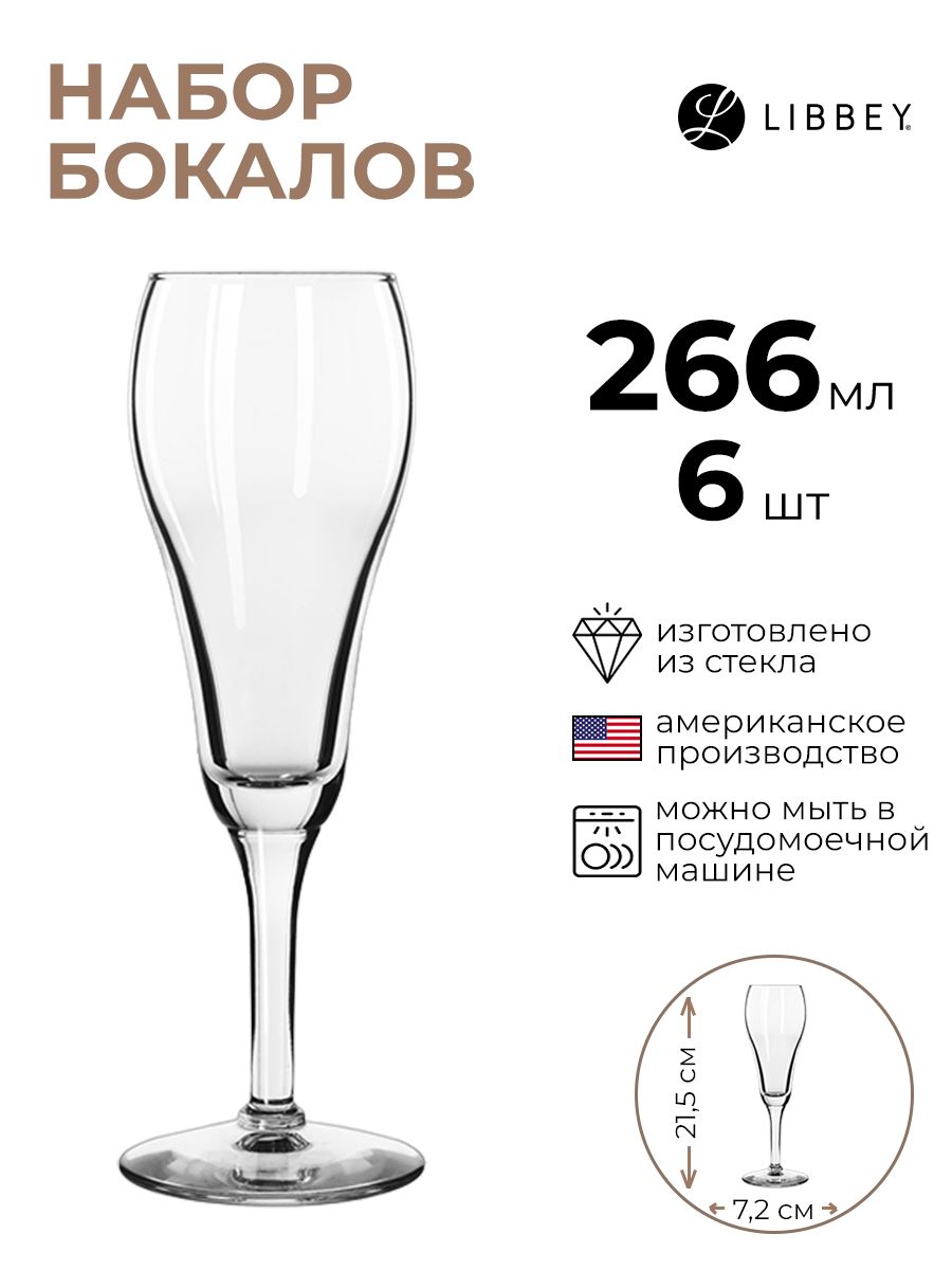 

Набор бокалов Libbey 6шт 266мл, Прозрачный