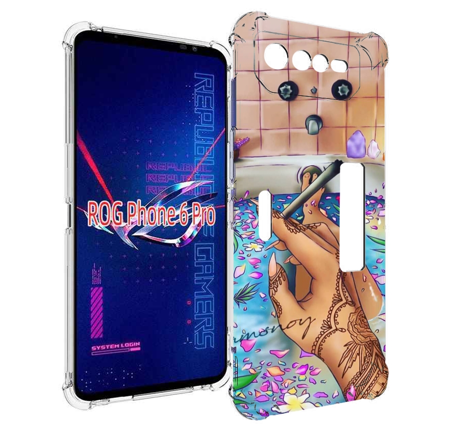 

Чехол MyPads девушка в ванне женский для Asus ROG Phone 6 Pro, Прозрачный, Tocco