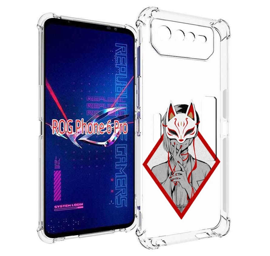 

Чехол MyPads девушка в маске япония для Asus ROG Phone 6 Pro, Прозрачный, Tocco
