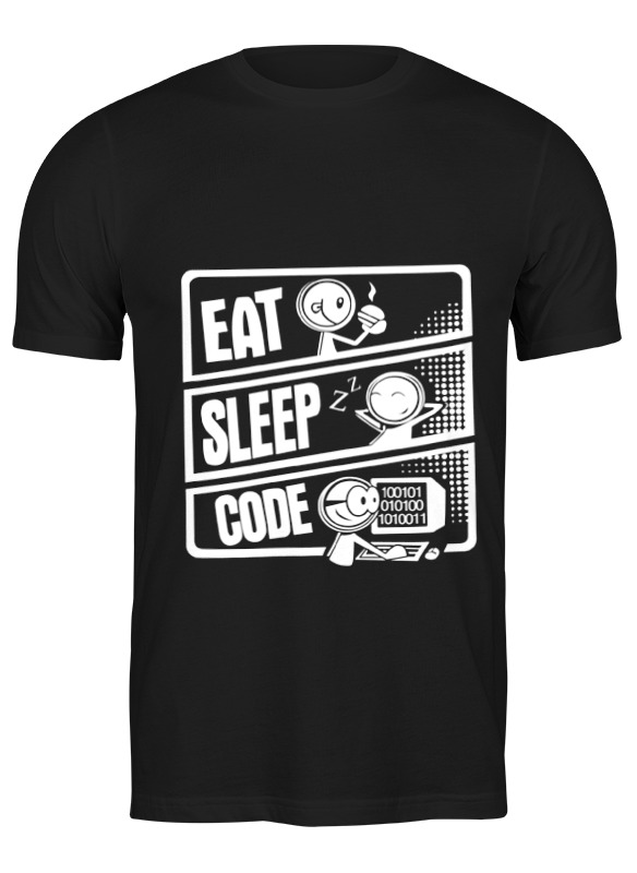 

Футболка мужская Printio Eat, sleep, code черная 3XL, Черный, Eat, sleep, code