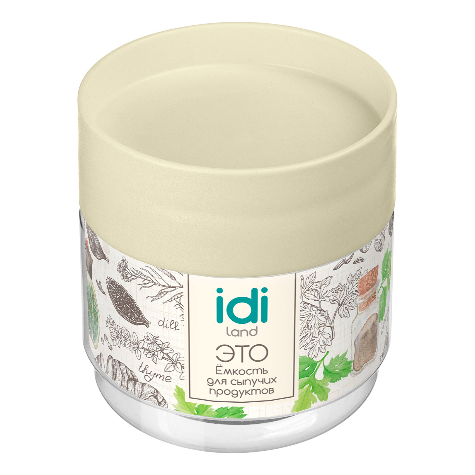 

Емкость для сыпучиx продуктов Idiland 0,5 л, Прозрачный