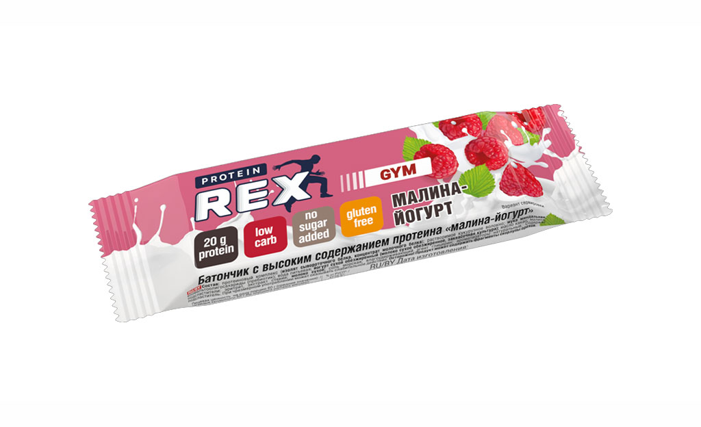 

ProteinRex ProteinRex GYM 33% 60 г, 1 шт, вкус: малина-йогурт
