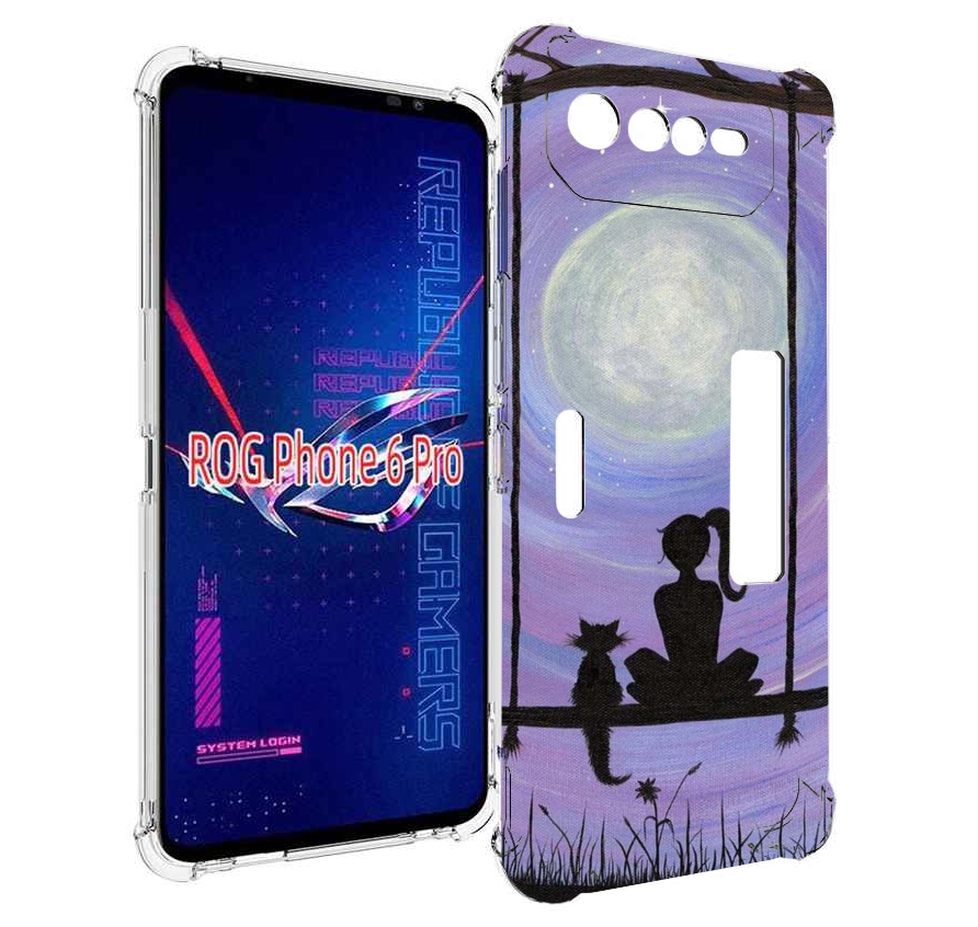 

Чехол MyPads девушка с котом на качеле женский для Asus ROG Phone 6 Pro, Прозрачный, Tocco