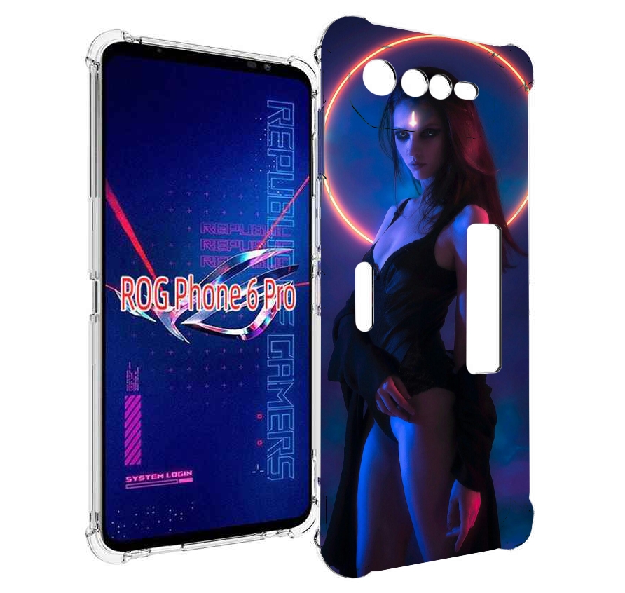 

Чехол MyPads девушка с неоновым кругом женский для Asus ROG Phone 6 Pro, Прозрачный, Tocco