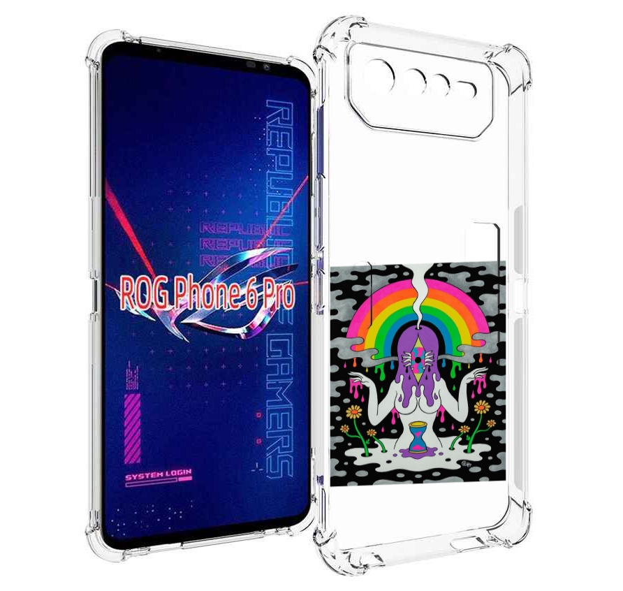 

Чехол MyPads девушка с радугой абстракция женский для Asus ROG Phone 6 Pro, Прозрачный, Tocco