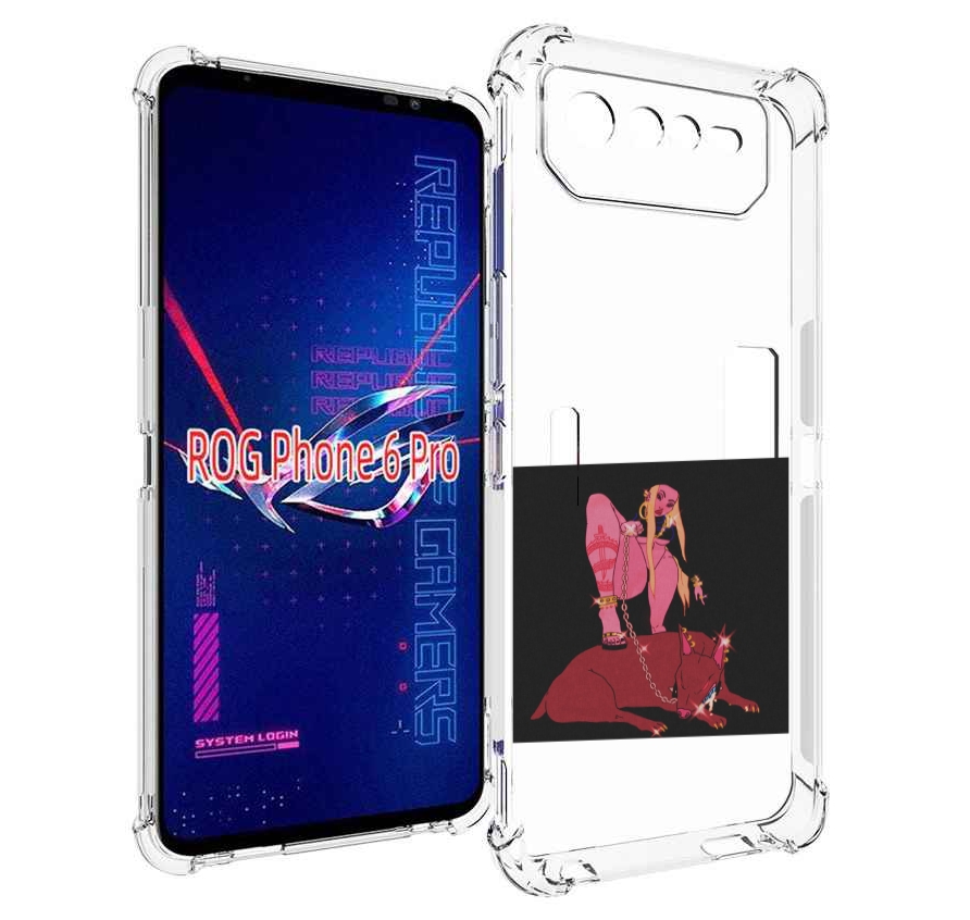 

Чехол MyPads девушка с собакой на цепи нарисованная женский для Asus ROG Phone 6 Pro, Прозрачный, Tocco