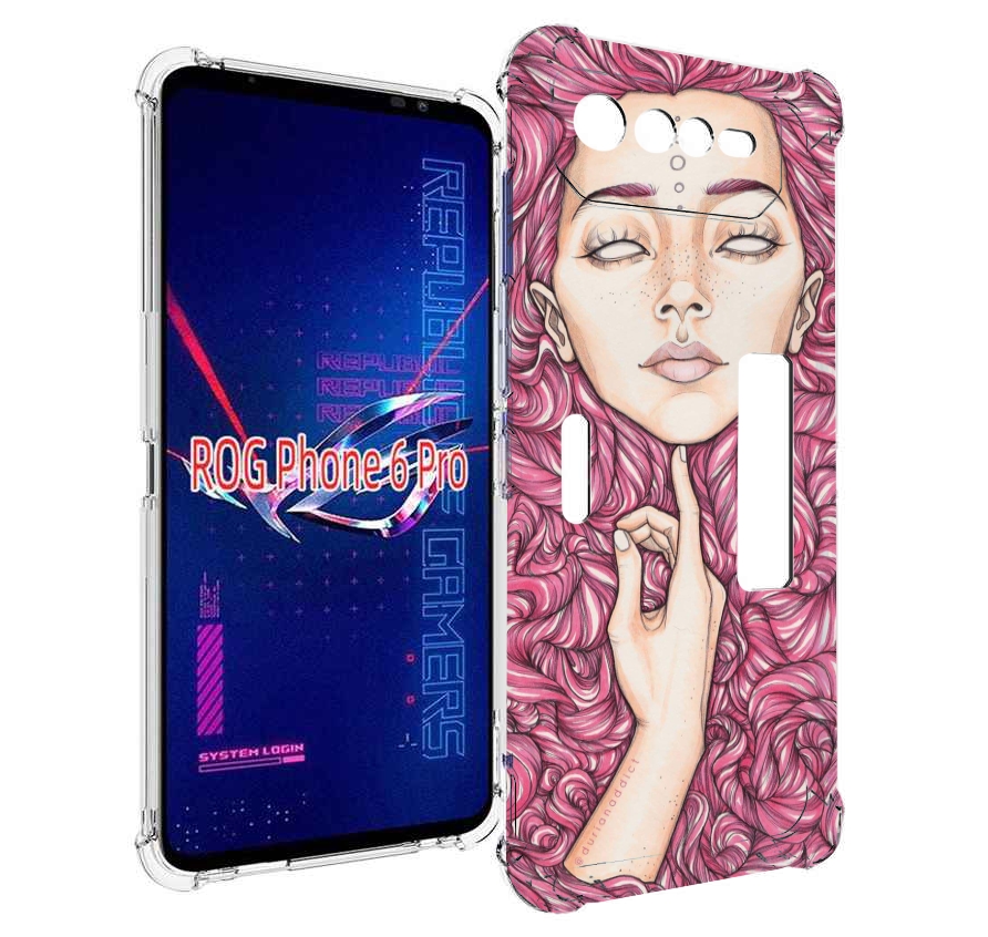 

Чехол MyPads девушка утонула в волосах женский для Asus ROG Phone 6 Pro, Прозрачный, Tocco