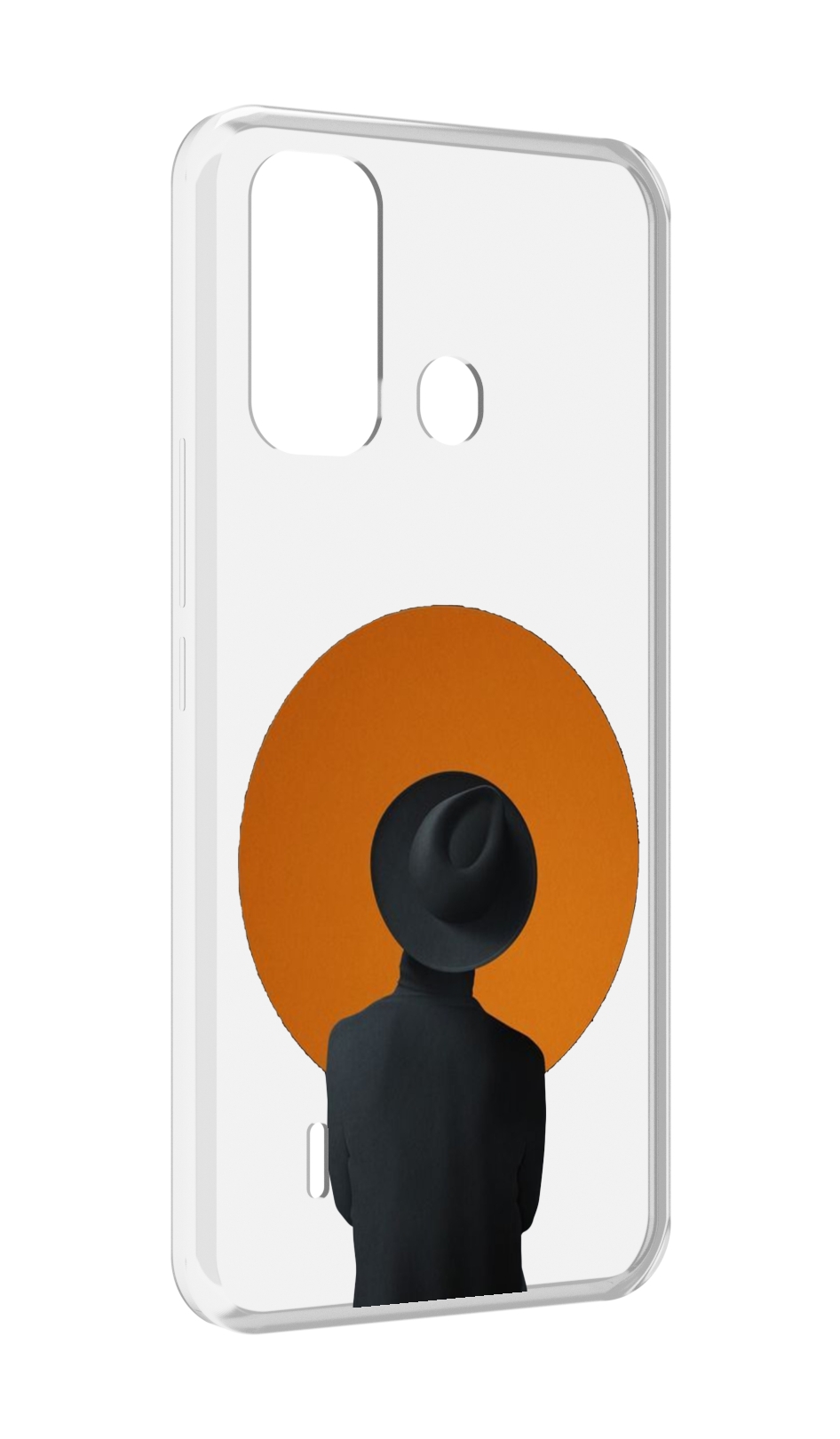 Чехол MyPads парень в шляпе в оранжевом кружке для ITEL A49 / A58 / A58 Pro