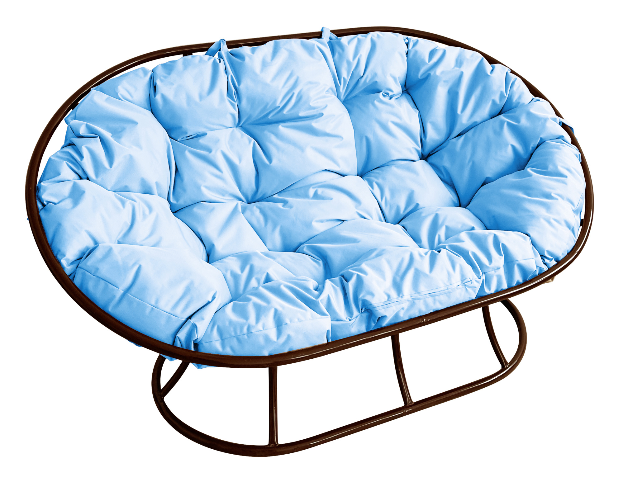 фото Диван садовый m-group мамасан коричневый 12100203 голубая подушка