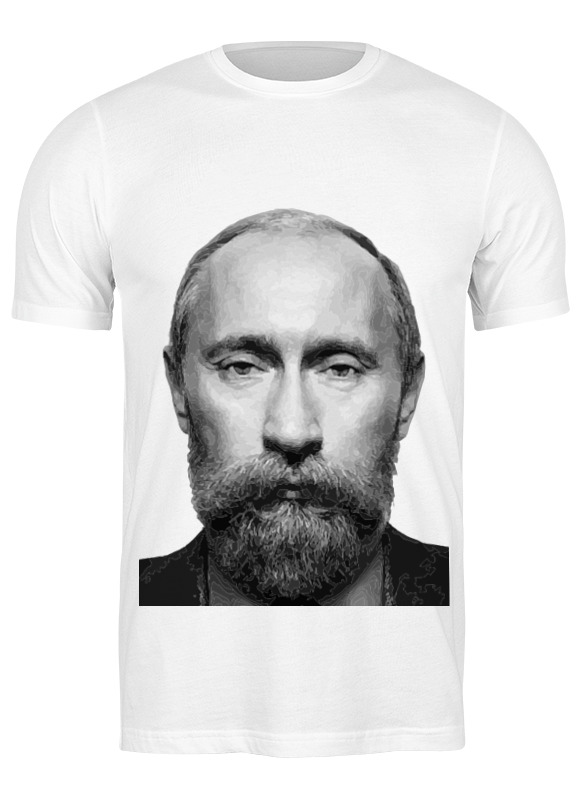 

Футболка мужская Printio Путин с бородой белая 3XL, Белый, Путин с бородой